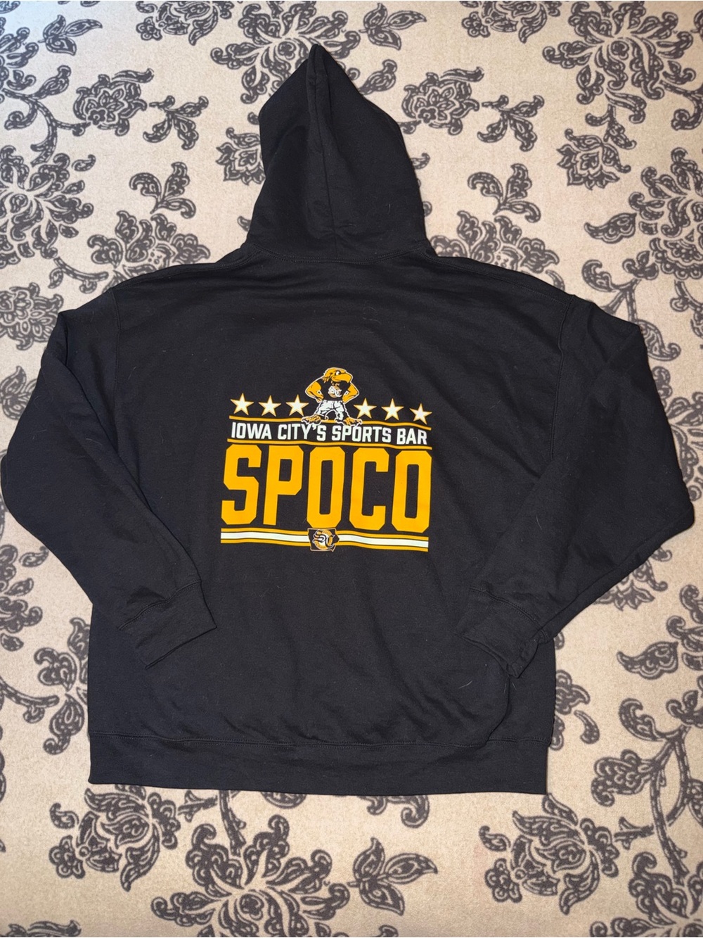 Black & Gold Hoodie Sweatshirt - Iowa City's Sports Bar